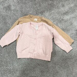H&M. Pink and Tan Knit Cardigans